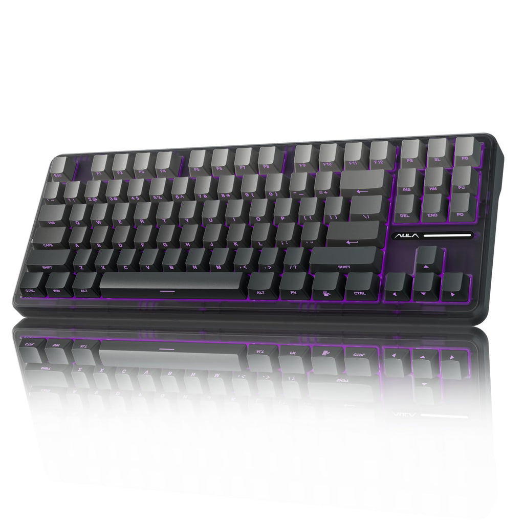 AULA F75 Pro Wireless Mechanical Keyboard,75% Hot Swappable Custom Keyboard with Knob,RGB Backlit,Pre-lubed Reaper Switches,Side Printed PBT Keycaps,2.4GHz/USB-C/BT5.0 Mechanical Gaming Keyboards