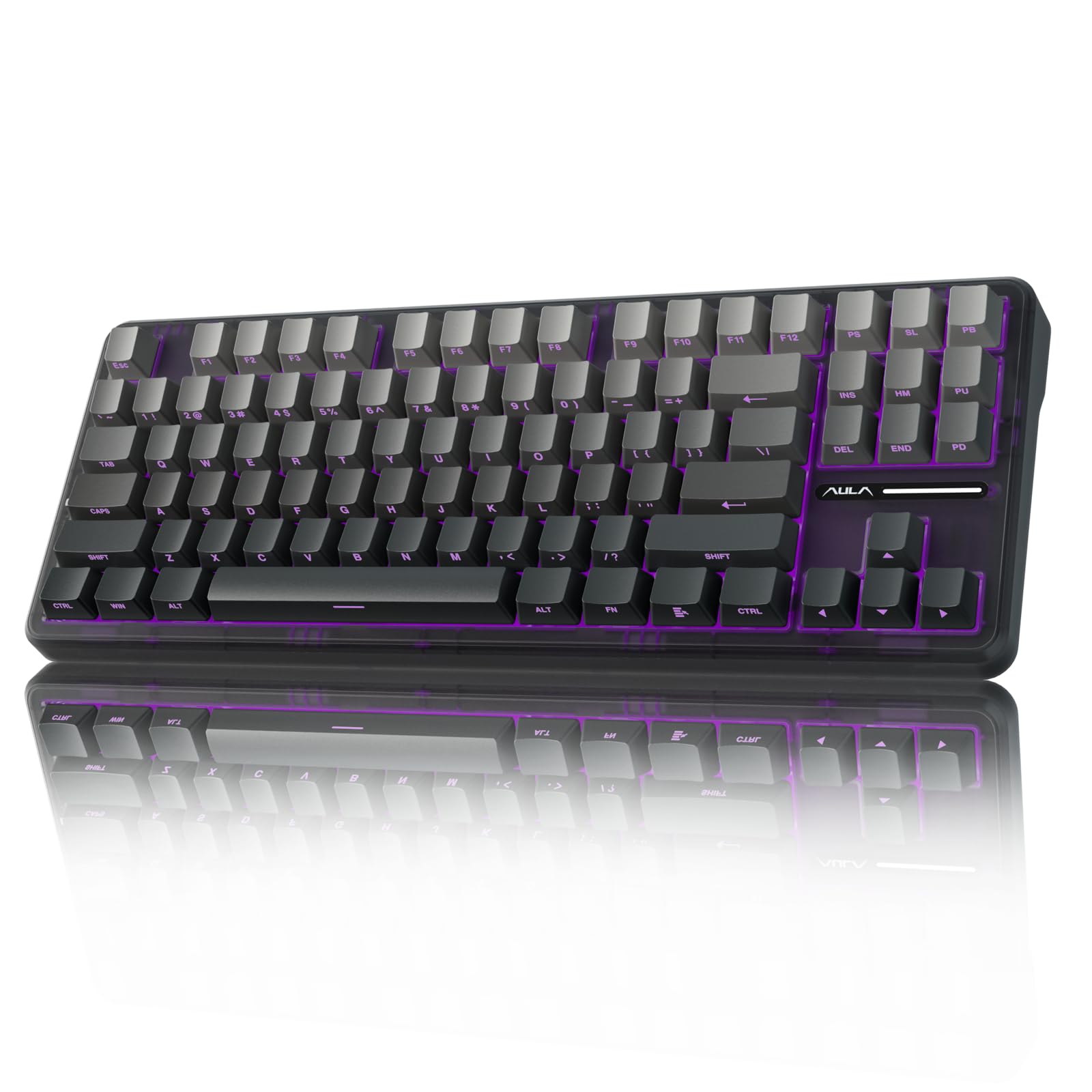 AULA F75 Pro Wireless Mechanical Keyboard,75% Hot Swappable Custom Keyboard with Knob,RGB Backlit,Pre-lubed Reaper Switches,Side Printed PBT Keycaps,2.4GHz/USB-C/BT5.0 Mechanical Gaming Keyboards