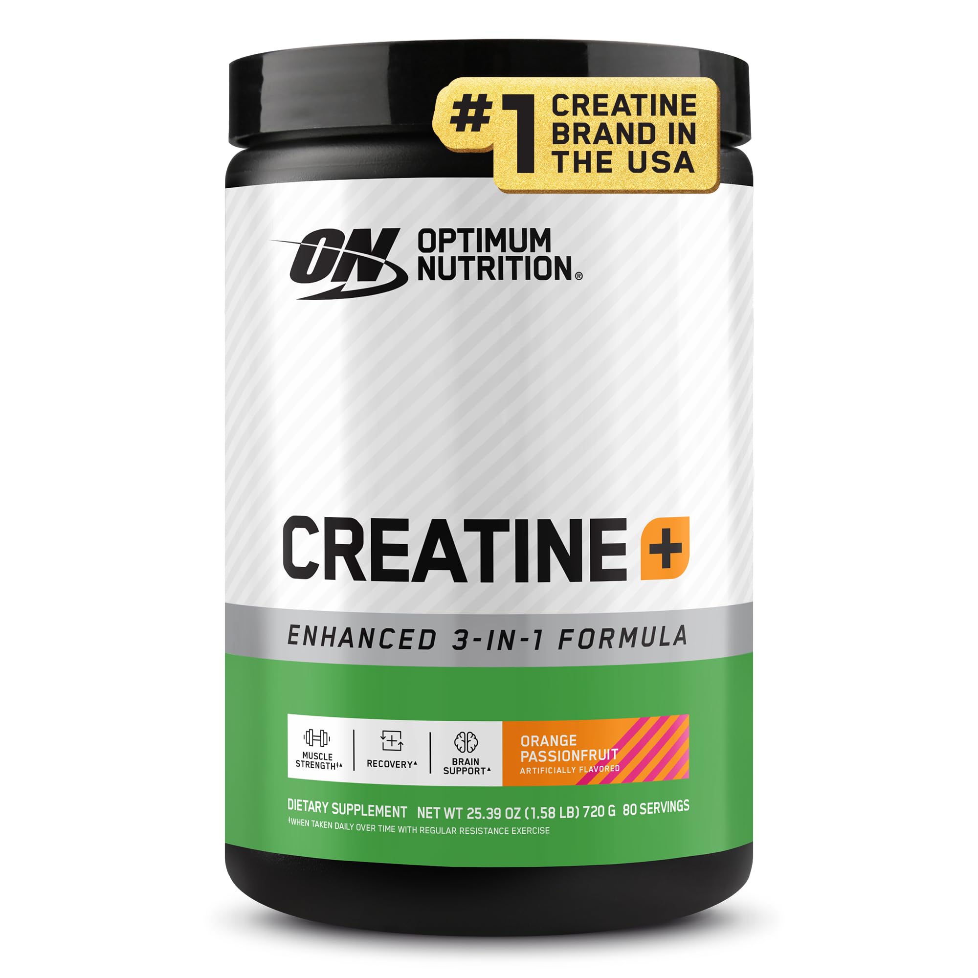 Optimum Nutrition Creatine Monohydrate Plus Powder, Strawberry Peach Flavored Creatine Performance Blend, with Electrolytes for Hydration, Added Vitamins, 40 Servings, 360 Grams (Packaging May Vary)